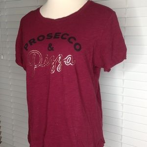 Prosecco & Pizza T-Shirt Large Old Navy